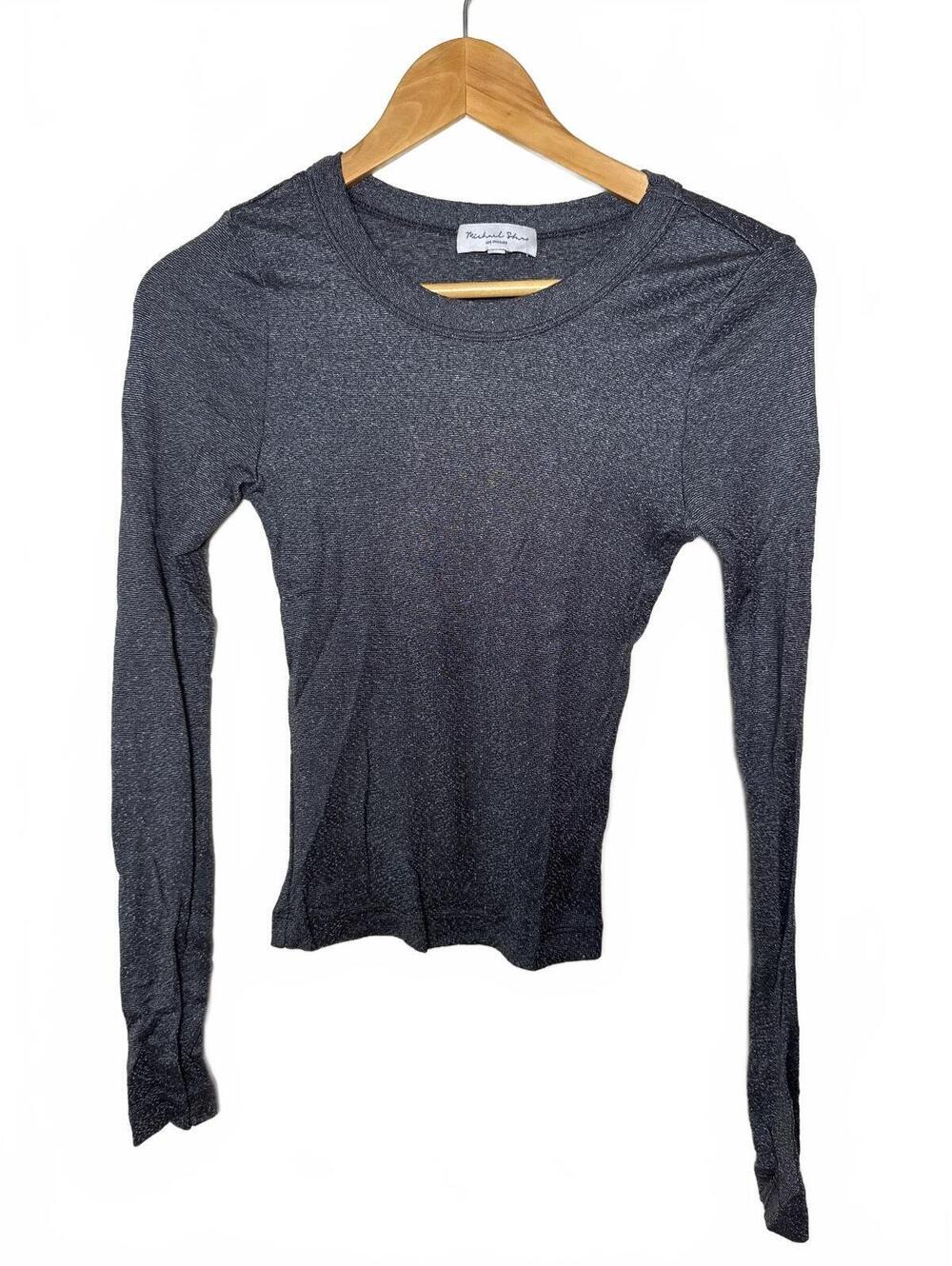 Michael Stars Women's Long Sleeve Metallic Knit Top XS
